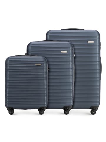 Wittchen 3tlg. Koffer Set GROOVE Line Kollektion (H)77 x(B)52x(T)29cm in Blau