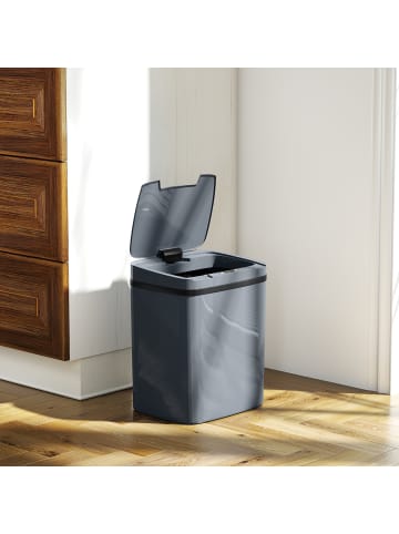 HOMCOM Sensor Mülleimer in Grau 27,6L x 21,4B x 33,5H cm
