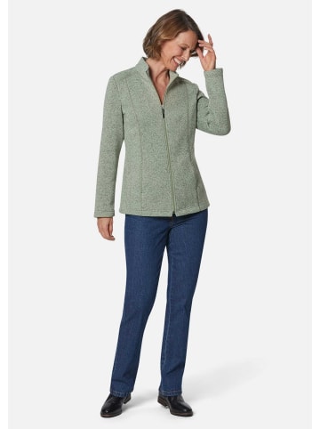 GOLDNER Kuschelweiche Strickfleece-Jacke in baummoos / melange