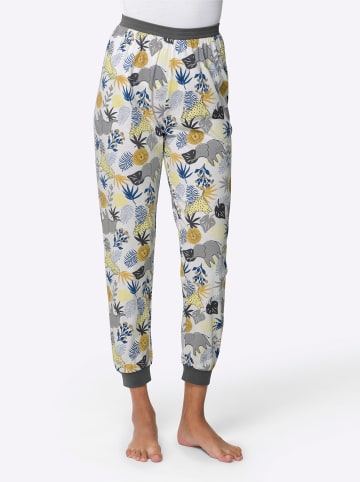 Sieh an! Schlafanzughose in ecru-zitrone-bedruckt