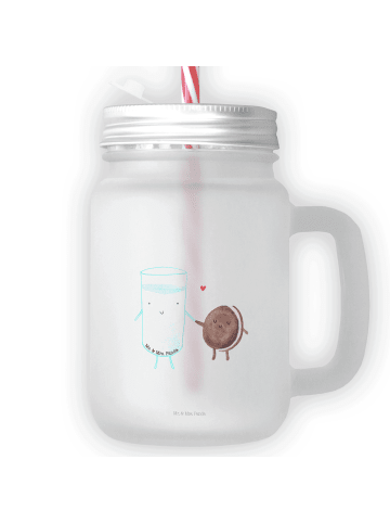 Mr. & Mrs. Panda Blümchentailglas Milch Keks ohne Spruch in Transparent