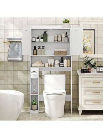 COSTWAY Toilettenschrank 81,5 x 19,5 x 172,5 cm in Weiß