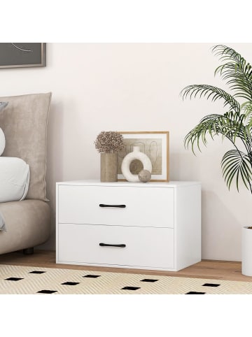 COSTWAY Kommode mit 2 Schubladen in Weiß