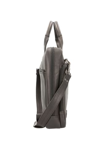 Plevier Navigator Aktentasche Leder 40 cm Laptopfach in schwarz