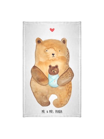 Mr. & Mrs. Panda Handtuch Bär Baby ohne Spruch in Weiß