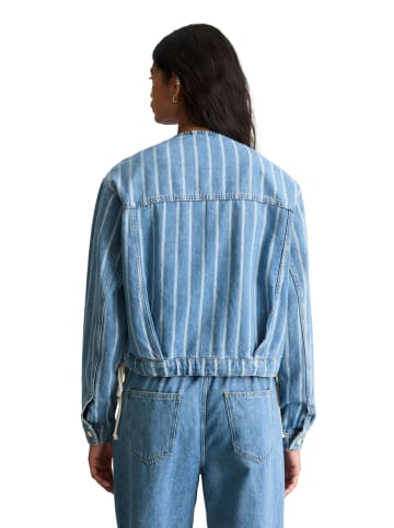 Marc O'Polo DENIM Crayfish Capsule Jeansjacke gestreift, Boxy Fit, Cropped in Medium Blue