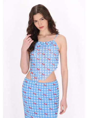 myMo Women Top in blue multicolor