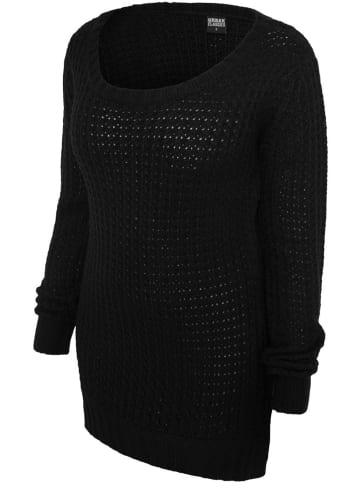 Urban Classics Sweatshirt Long Wideneck in Schwarz