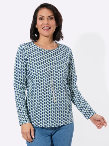 WITT WEIDEN Druck-Shirt in dunkelblau-eucalyptus-bedruckt