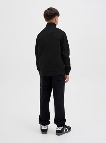 JACK & JONES Junior Sweatshirt mit halbem Reißverschluss in Black