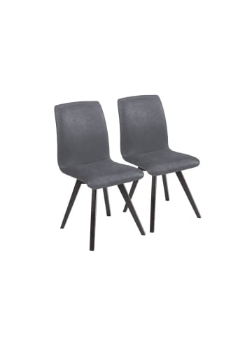 58 aufm Kessel POLSTERSTUHL (2er-Set) Delphine Massivholz 48 x 56 x 92 Schwarz/Grau
