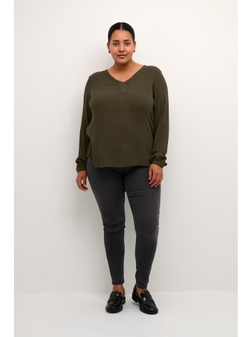 KAFFE curve Langarm-Bluse KCami in Forest Night
