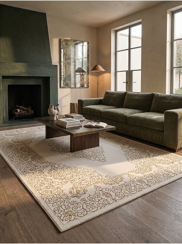 KADIMA DESIGN ERESMA Kurzflorteppich Creme 240x340 Orientalisch Polyester Wohnraum in Creme
