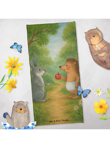 Mr. & Mrs. Panda Badhandtuch Hase Igel Design ohne Spruch in Gelb Pastell