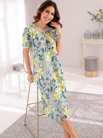 WITT WEIDEN Nachthemd in hellgrau-gelb-bedruckt