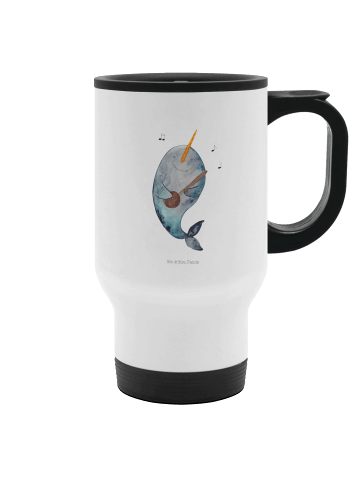 Mr. & Mrs. Panda edelstahl isolierbecher Narwal Gitarre ohne Spruch in Weiß