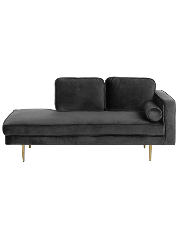 Beliani 3-tlg Chaiselongue MIRAMAS in Schwarz/Gold rechtsseitig