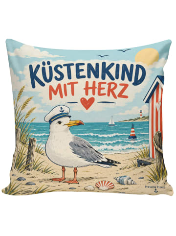 Mr. & Mrs. Panda Kissen Möwe humorvoll Design mit Spruch in Weiß