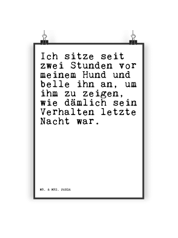Mr. & Mrs. Panda Poster Ich sitze seit zwei... mit Spruch in Weiß