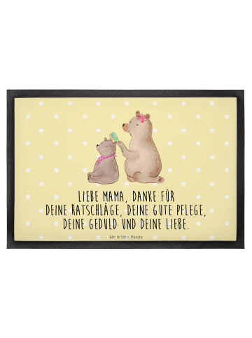 Mr. & Mrs. Panda Schmutzfangmatte Bär Kind mit Spruch in Gelb Pastell