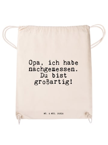 Mr. & Mrs. Panda Säckchen Opa, ich habe nachgemessen.... mit Spruch in Creme