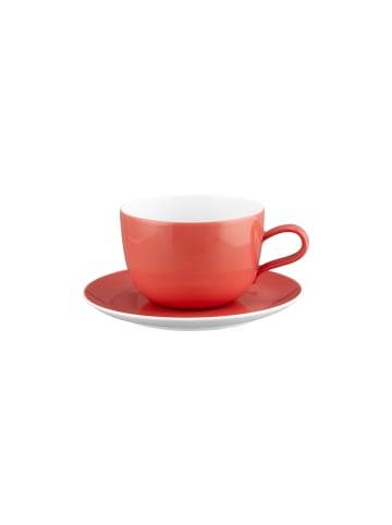 Seltmann Weiden Milchkaffeetasse mit Untertasse Liberty Pure Colors 380 ml in Flamingo Red