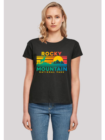 F4NT4STIC Box Tee US National Parks Rocky Mountain Sunset in schwarz