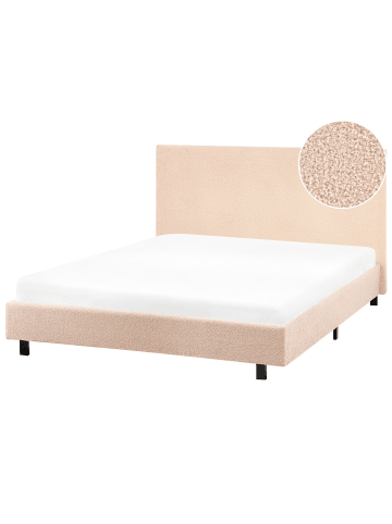Beliani 2-tlg Doppelbett ALBI in Beige/Schwarz