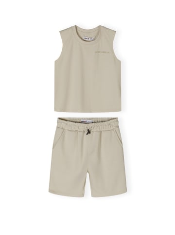 Minoti 2tlg. Set: T-Shirt & Shorts 23fleece115 in stone