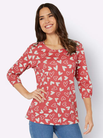 Sieh an! 3/4-Arm-Shirt in grapefruit-ecru-bedruckt