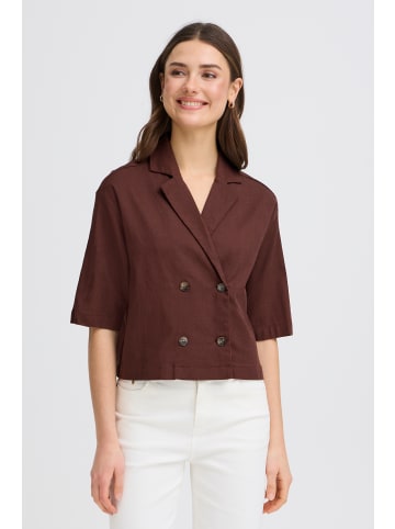 Fransa Kurzarm-Bluse FRVATEL Box fit in CHOCOLATE PLUMMELANGE