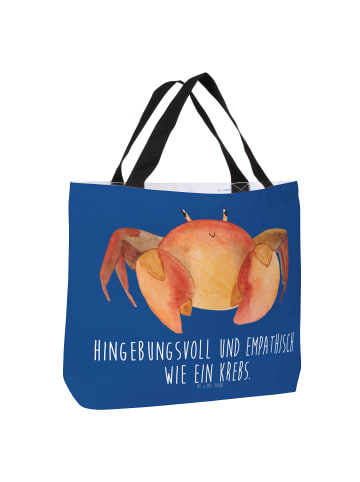 Mr. & Mrs. Panda Shopper Tasche Sternzeichen Krebs mit Spruch in Sternenhimmel Blau
