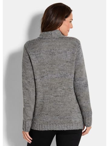 GOLDNER Langarm Melange-Cardigan, flauschig in grau / gemustert