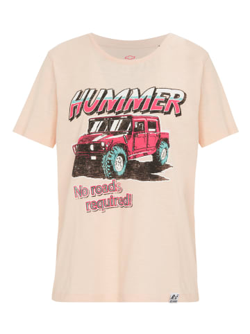 Recovered T-Shirt No Roads Required Hummer in pink