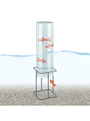 relaxdays Fischsäule in Transparent/ Grau