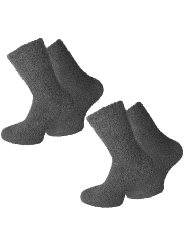 normani 2 Paar Kuschel-Socken für Damen und Herren in Anthrazit