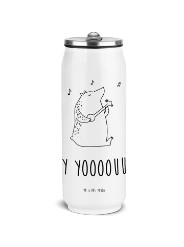 Mr. & Mrs. Panda Thermoflasche Bär Gitarre mit Spruch in Weiß