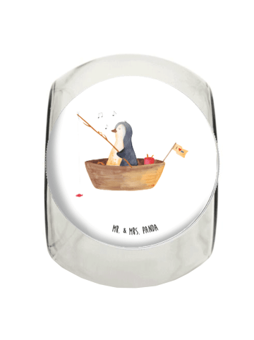 Mr. & Mrs. Panda Bonbonglas Pinguin Angelboot ohne Spruch in Weiß
