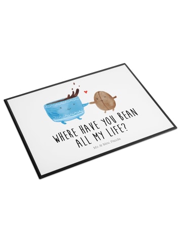 Mr. & Mrs. Panda Schreibunterlage Kaffee Bohne mit Spruch in Weiß