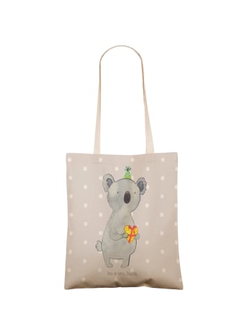 Mr. & Mrs. Panda Tote Bag Koala Geschenk ohne Spruch in Grau Pastell