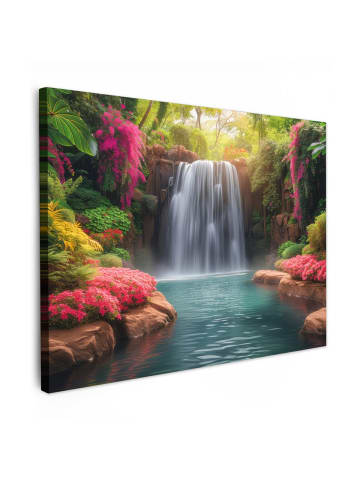 MuchoWow Leinwand bilder Tropischer Wasserfall (BxH)
