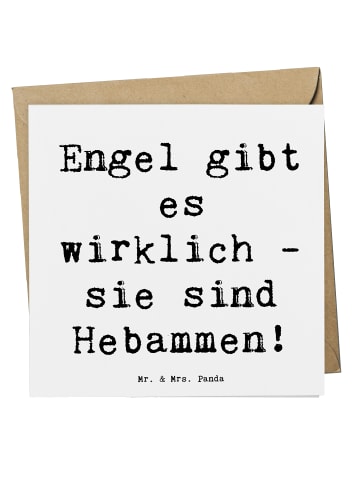 Mr. & Mrs. Panda Deluxe Karte Spruch Hebamme Engel mit Spruch in Weiß