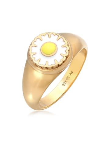Elli Ring 925 Sterling Silber Blume, Siegelring in Gold