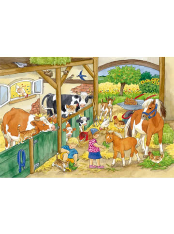 Ravensburger Kinderpuzzle 2x24 Teile - Fröhliches Landleben | 2 x 24-teiliges Puzzle