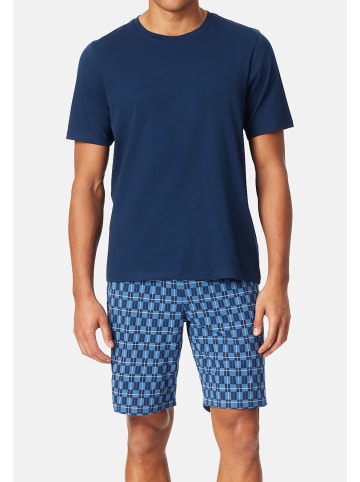 Schiesser Schlafanzug Casual Essentials in Dunkelblau