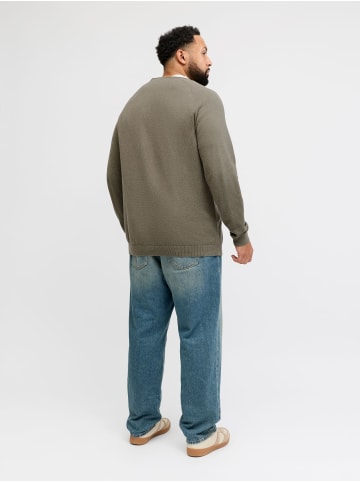 JACK & JONES PLUS Strickpullover in Vetiver