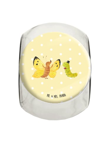 Mr. & Mrs. Panda Bonbonglas Raupe Schmetterling ohne Spruch in Gelb Pastell