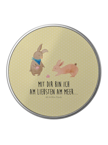 Mr. & Mrs. Panda Erinnerungsbox Hasen Muschel mit Spruch in Gelb Pastell