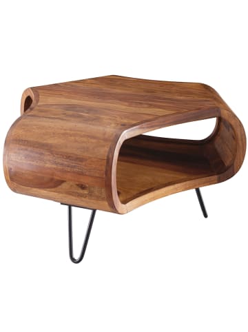 FineBuy Couchtisch in Braun / Sheesham / 55x55x38