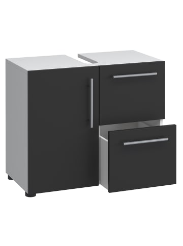 VCM Holz Badmöbel Badunterschrank Flandu Schublade in Weiß / Schwarz